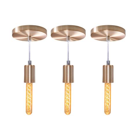 Kit 3x Pendente Tubo Cilindro Alumínio Cobre Escovado + Filamento Carbono T30 220V St458 - Starlumen é boa?