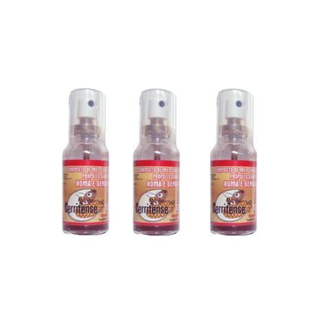 Kit 3X Spray composto de Mel com Extrato de Própolis 30 ml - Romã e Gengibre - Cerritense Menor preço em Kit 3X Spray composto de Mel com Extrato de Própolis 30 ml - Romã e Gengibre - Cerritense