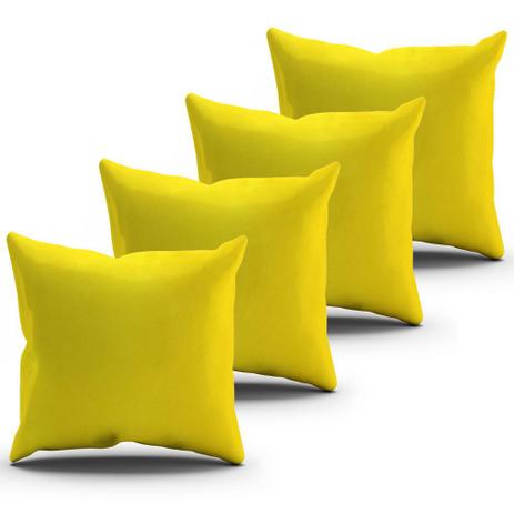 Kit 4 Almofadas Amarelas 43x43cm cada - Lubrano Decor Menor preço em Kit 4 Almofadas Amarelas 43x43cm cada - Lubrano Decor