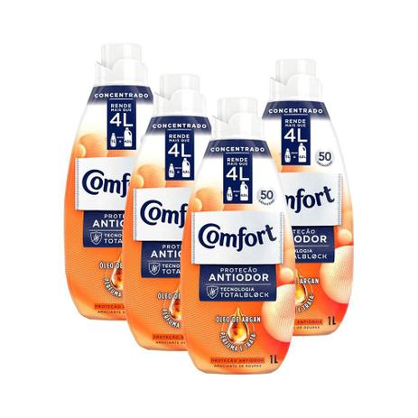 Kit 4 Amaciantes de Roupa Comfort Concentrado Roupas Esportivas Intense 1l Menor preço em Kit 4 Amaciantes de Roupa Comfort Concentrado Roupas Esportivas Intense 1l