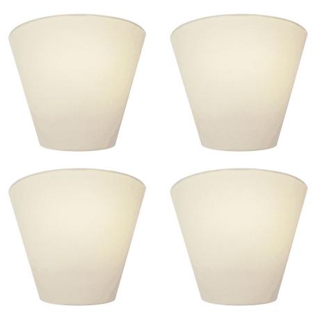 Kit/4 Arandela Retro Cone Md-2001 Cupula Tecido 25/26x13cm Branco - Vivare iluminação Menor preço em Kit/4 Arandela Retro Cone Md-2001 Cupula Tecido 25/26x13cm Branco - Vivare iluminação