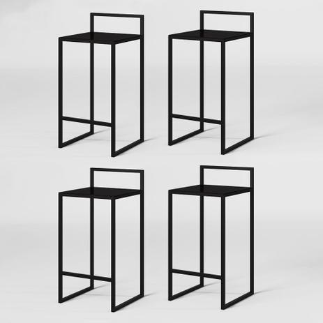 Kit 4 Banquetas Altas Bistrô Banco Metal Estilo Industrial Stelar Preta - Sala Cozinha Jantar - E-LED BRASIL Menor preço em Kit 4 Banquetas Altas Bistrô Banco Metal Estilo Industrial Stelar Preta - Sala Cozinha Jantar - E-LED BRASIL