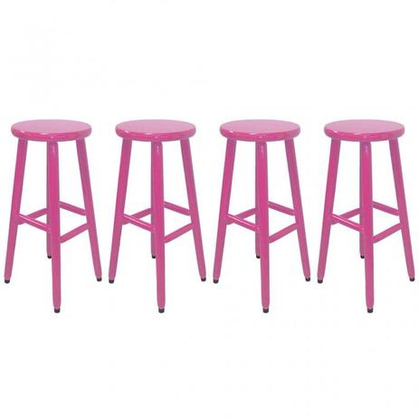Kit 4 Banquetas Fixa de Madeira Banco Alto Country Rosa Para Cozinha - Flex mesas e cadeiras é boa?
