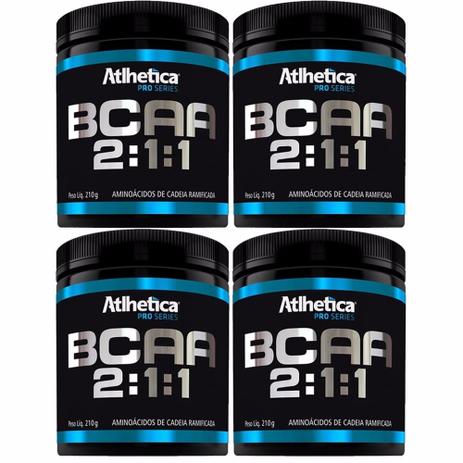 Kit 4 Bcaa Em Pó 2:1:1 (210g) - Atlhetica Total De 840g - Atlhetica nutrition Menor preço em Kit 4 Bcaa Em Pó 2:1:1 (210g) - Atlhetica Total De 840g - Atlhetica nutrition