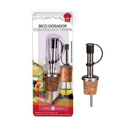 Kit 4 Bico Dosador Inox Com Rolha E Tampa Azeite Garrafa - Art House Menor preço em Kit 4 Bico Dosador Inox Com Rolha E Tampa Azeite Garrafa - Art House