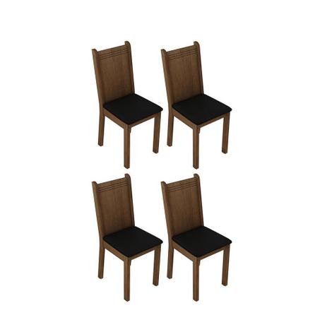 Kit 4 Cadeiras 4290 Madesa - Rustic/Preto Menor preço em Kit 4 Cadeiras 4290 Madesa - Rustic/Preto