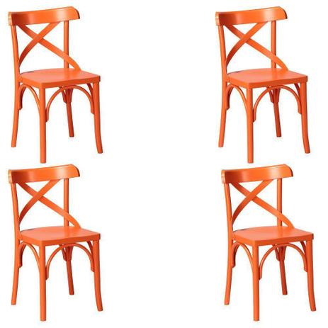 Kit 4 Cadeiras Decorativas Crift Laranja - Gran Belo Menor preço em Kit 4 Cadeiras Decorativas Crift Laranja - Gran Belo