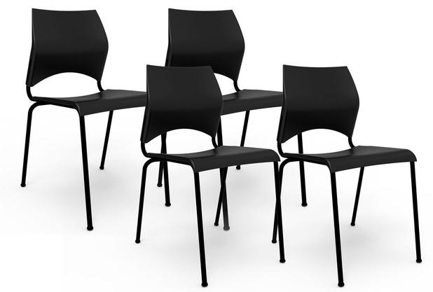 Menor preço em Kit 4 cadeiras Paladio preto - Im in