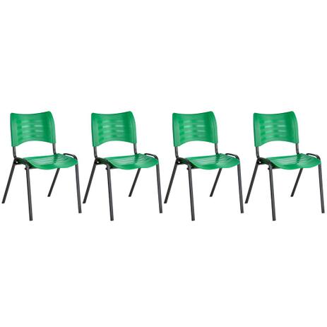Kit 4 Cadeiras Plastica Fixa Empilhável Verde - Flex mesas e cadeiras Menor preço em Kit 4 Cadeiras Plastica Fixa Empilhável Verde - Flex mesas e cadeiras