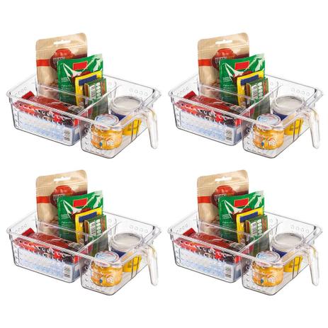 Kit 4 Caixa Organizador Multiuso Acrílico Cabo Ordene 48103 Menor preço em Kit 4 Caixa Organizador Multiuso Acrílico Cabo Ordene 48103