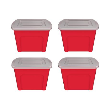 Kit 4 Caixas Organizadoras Decorativa 80 L Vermelho - Gardenlife Menor preço em Kit 4 Caixas Organizadoras Decorativa 80 L Vermelho - Gardenlife