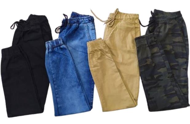 Kit 2 Calças Masculina Jeans Jogger Sarja Punho Lycra em Promoção na  Americanas