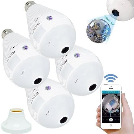 Kit 4 Câmera Lâmpada Led Wifi 360º - Leticia ap bonfim Menor preço em Kit 4 Câmera Lâmpada Led Wifi 360º - Leticia ap bonfim