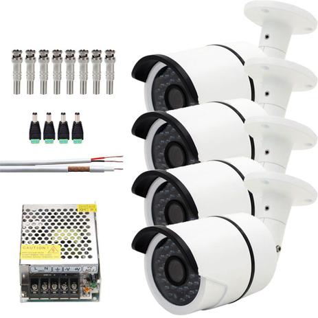 Kit 4 Cameras De Segurança Infra Ahd 960p Com 100mts Cabo E Fonte - Power Menor preço em Kit 4 Cameras De Segurança Infra Ahd 960p Com 100mts Cabo E Fonte - Power