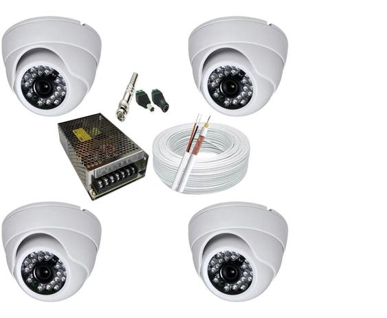 Kit 4 Câmeras Dome Infra vermelho Hd alta Resolução com acessórios - Luatek Menor preço em Kit 4 Câmeras Dome Infra vermelho Hd alta Resolução com acessórios - Luatek