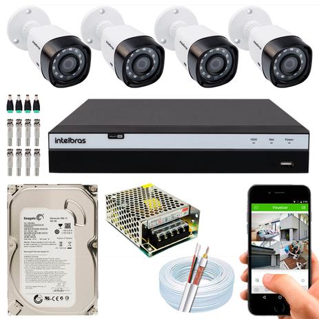 Kit 4 Câmeras Intelbras Multi Hd G4 720p Dvr 4 Ch Mhdx 3004 Menor preço em Kit 4 Câmeras Intelbras Multi Hd G4 720p Dvr 4 Ch Mhdx 3004