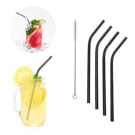 kit 4 Canudos Black Metal Inox Curvos Reutilizaveis Eco Limpeza - Braslu Menor preço em kit 4 Canudos Black Metal Inox Curvos Reutilizaveis Eco Limpeza - Braslu