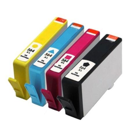 Kit 4 Cartucho Jato de Tinta Compatível para HP 564 564 XL - Impressoras HP 3520 3526 3070a b611a b6 - Toner Vale Menor preço em Kit 4 Cartucho Jato de Tinta Compatível para HP 564 564 XL - Impressoras HP 3520 3526 3070a b611a b6 - Toner Vale