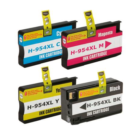 Kit 4 Cartuchos Compatíveis HP 954XL Officejet Pro 8710 8730 8210 7740 - Megaplus Menor preço em Kit 4 Cartuchos Compatíveis HP 954XL Officejet Pro 8710 8730 8210 7740 - Megaplus