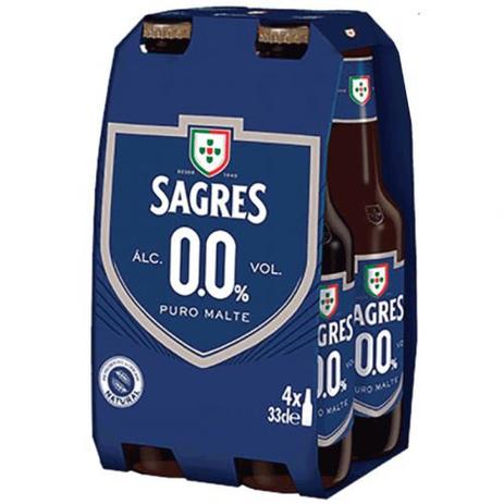 Kit 4 cerveja sagres sem álcool alkoholfrei puro malte 330ml - Sapporo