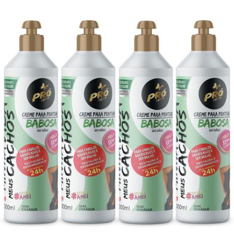 Kit 4 Cremes de Pentear Pró Cachos - Babosa - 300ml Menor preço em Kit 4 Cremes de Pentear Pró Cachos - Babosa - 300ml