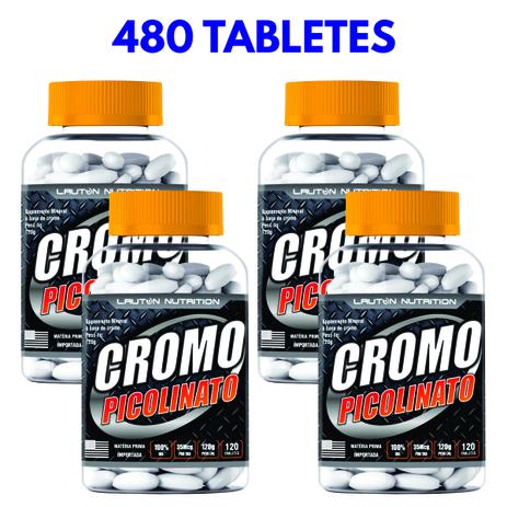 KIT 4 CROMO PICOLINATO 1000mg - 120 tabletes - Redutor do apetite de doces - Diabete - Lauton Menor preço em KIT 4 CROMO PICOLINATO 1000mg - 120 tabletes - Redutor do apetite de doces - Diabete - Lauton