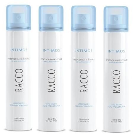 Kit 4 Desodorante Jato Seco Feminino Íntimos Racco 100 Ml Menor preço em Kit 4 Desodorante Jato Seco Feminino Íntimos Racco 100 Ml
