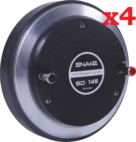 Kit 4 Driver Titanium Snake Sd145 75/150w 2,8khz 18db 1pol Menor preço em Kit 4 Driver Titanium Snake Sd145 75/150w 2,8khz 18db 1pol