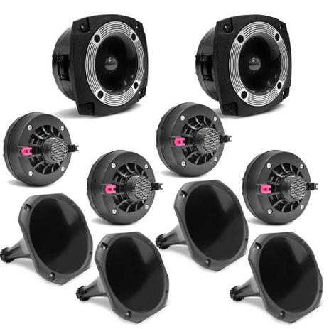 Kit 4 Drivers Orion 480w Rms + 2 Tweeters Orion 240w Rms + 4 Cornetas Longas Preta Menor preço em Kit 4 Drivers Orion 480w Rms + 2 Tweeters Orion 240w Rms + 4 Cornetas Longas Preta