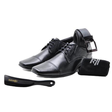 Kit 4 em 1 Sapato Social em Couro Rafarillo 3401100 Preto 331 | ZARATO