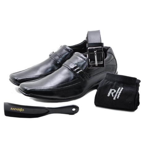 Kit 4 em 1 Sapato Social em Couro Rafarillo 3401300 preto 333 - Sapato  Social Masculino - Magazine Luiza