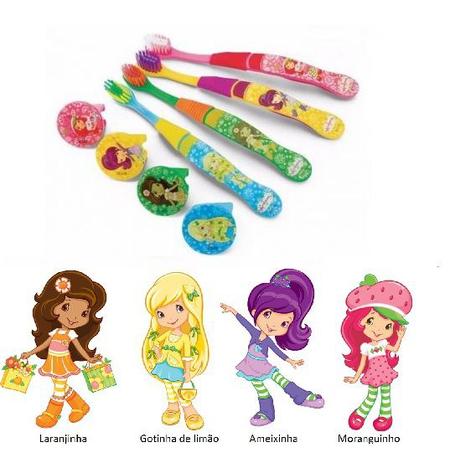 Kit 4 Escovas Dental Infantil Turma da Moranguinho - Frescor Menor preço em Kit 4 Escovas Dental Infantil Turma da Moranguinho - Frescor