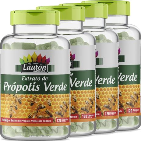 Kit 4 Extrato de Própolis Verde 120 Capsulas Lauton Menor preço em Kit 4 Extrato de Própolis Verde 120 Capsulas Lauton