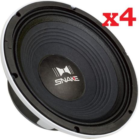 Kit 4 Falante Woofer Snake 10 Esv610 300w Rms Medio 4/8 Ohms Menor preço em Kit 4 Falante Woofer Snake 10 Esv610 300w Rms Medio 4/8 Ohms
