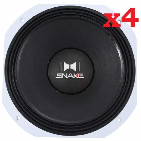 Kit 4 Falante Woofer Snake Esx608 8'' 300w Rms Medio 8 Ohms Menor preço em Kit 4 Falante Woofer Snake Esx608 8'' 300w Rms Medio 8 Ohms