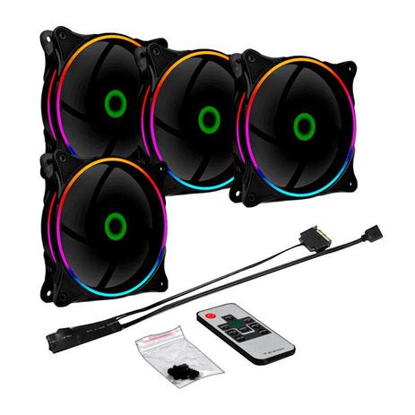 Kit 4 Fan Argb +controladora +controle Remoto Gamemax Mirage Menor preço em Kit 4 Fan Argb +controladora +controle Remoto Gamemax Mirage