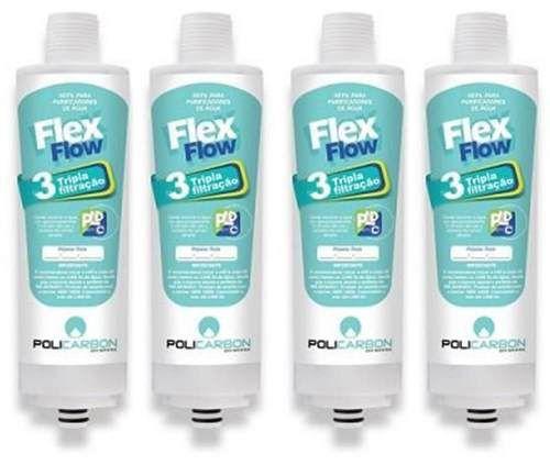 Kit 4 Filtro Refil Policarbon Flex Flow Libell Acqua Flex Menor preço em Kit 4 Filtro Refil Policarbon Flex Flow Libell Acqua Flex