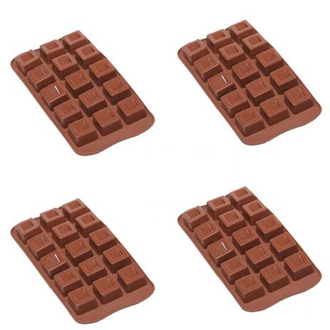 Kit 4 Formas de Silicone com 15 Cavidades para Chocolates e Bombons Unicasa Menor preço em Kit 4 Formas de Silicone com 15 Cavidades para Chocolates e Bombons Unicasa