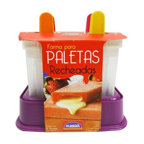 Kit 4 Formas Picolé Paletas Recheadas - Plasutil - Plasútil Menor preço em Kit 4 Formas Picolé Paletas Recheadas - Plasutil - Plasútil