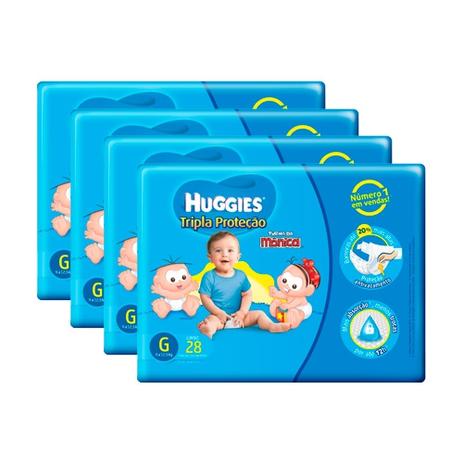 Kit 4 Fralda Descartável Huggies Turma da Mônica Econômica Grande 28 Unidades Menor preço em Kit 4 Fralda Descartável Huggies Turma da Mônica Econômica Grande 28 Unidades