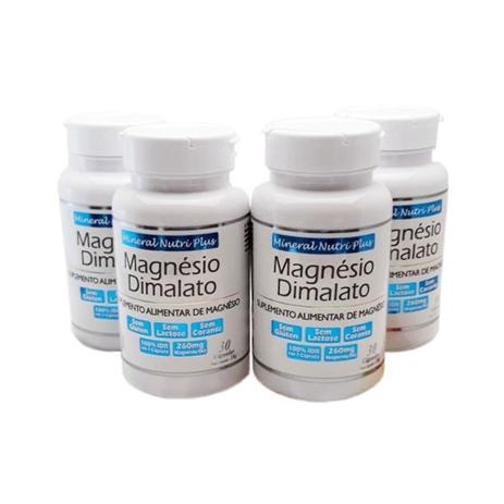 Kit 4 Frascos Magnésio Dimalato - Somente 1 Cápsula ao dia - Mineral nutri plus Menor preço em Kit 4 Frascos Magnésio Dimalato - Somente 1 Cápsula ao dia - Mineral nutri plus