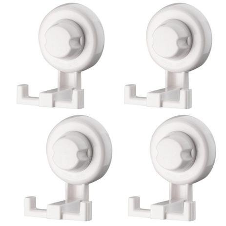 Kit 4 Ganchos Duplos Fixação Por Ventosa - ABS Branco - Future é boa?
