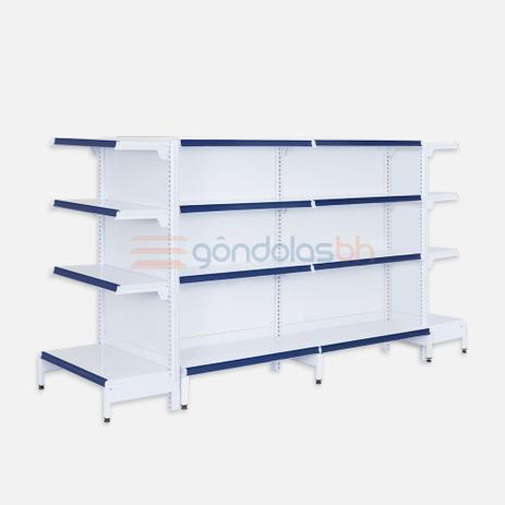 Kit 4 Gôndolas Farmácia ou Lojas (2 Centrais + 2 Pontas) - Sa gôndolas Menor preço em Kit 4 Gôndolas Farmácia ou Lojas (2 Centrais + 2 Pontas) - Sa gôndolas
