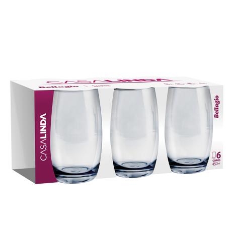 Kit 4 Jogos Copos Vidro Bellagio Transparente 450ml - Casa linda Menor preço em Kit 4 Jogos Copos Vidro Bellagio Transparente 450ml - Casa linda