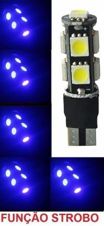 Kit 4 Lampada T10 Cambus Strobo 9 Led Azul 12v - Mfl Menor preço em Kit 4 Lampada T10 Cambus Strobo 9 Led Azul 12v - Mfl