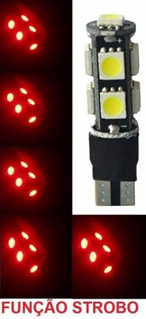 Kit 4 Lampada T10 Cambus Strobo 9 Led Vermelha 12v - Mfl Menor preço em Kit 4 Lampada T10 Cambus Strobo 9 Led Vermelha 12v - Mfl