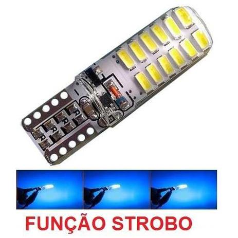 Kit 4 Lampada T10 Strobo 24 Led Siliconada Cristal 12v - Mfl Menor preço em Kit 4 Lampada T10 Strobo 24 Led Siliconada Cristal 12v - Mfl