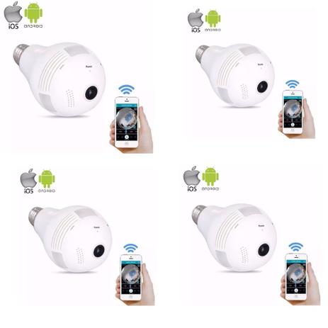 Kit 4 Lâmpadas Câmera De Segurança 360º Wi Fi Qualidade - Inn Menor preço em Kit 4 Lâmpadas Câmera De Segurança 360º Wi Fi Qualidade - Inn