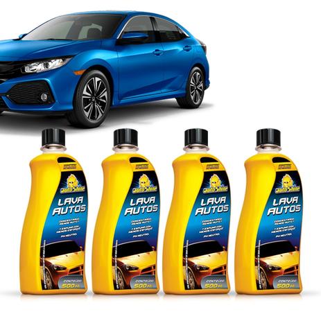 Kit 4 Lava Auto 500ml Autoshine Menor preço em Kit 4 Lava Auto 500ml Autoshine