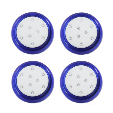 Kit 4 Luminária De Piscina 9w 80mm 12v Ip68 Led RGB Colorido Corpo Azul - Iluctron Menor preço em Kit 4 Luminária De Piscina 9w 80mm 12v Ip68 Led RGB Colorido Corpo Azul - Iluctron